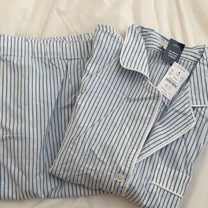 J. Crew Blue and White Striped Pajama Set